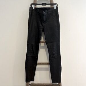 J Brand Black 100% Leather Skinny Jeans Size 29